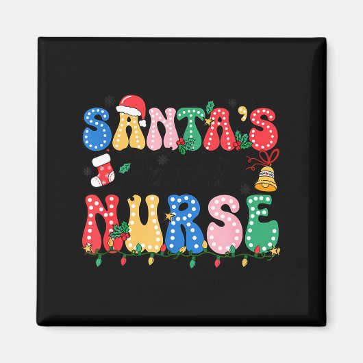 Funny Santa's Favorite Nurse Christmas Nursing Xma Magnet (Vorne)