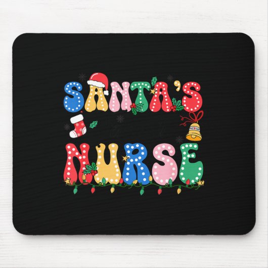 Funny Santa's Favorite Nurse Christmas Nursing Xma Mousepad (Vorne)