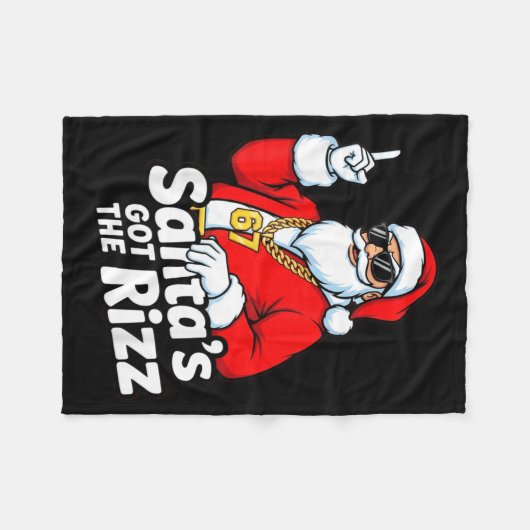 Funny Santa's Got The Rizz Christmas Meme 67  Fleecedecke (Vorderseite (Horizontal))