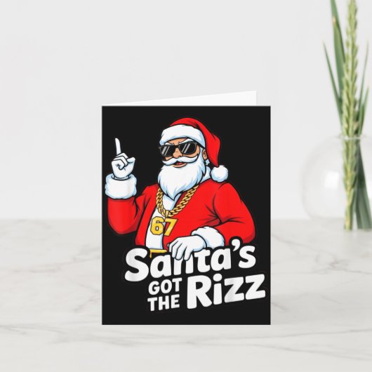 Funny Santa's Got The Rizz Christmas Meme 67 Karte (Vorderseite)
