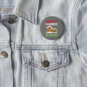 Funny Santa's Lieblings-Realtor-Anwesen Agent Xmas Button