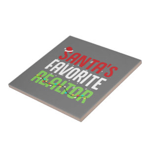 Funny Santa's Lieblings-Realtor-Anwesen Agent Xmas Fliese