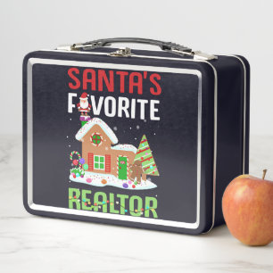 Funny Santa's Lieblings-Realtor-Anwesen Agent Xmas Metall Brotdose