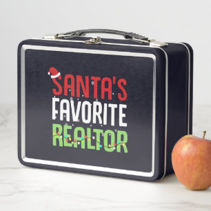 Funny Santa's Lieblings-Realtor-Anwesen Agent Xmas Metall Brotdose