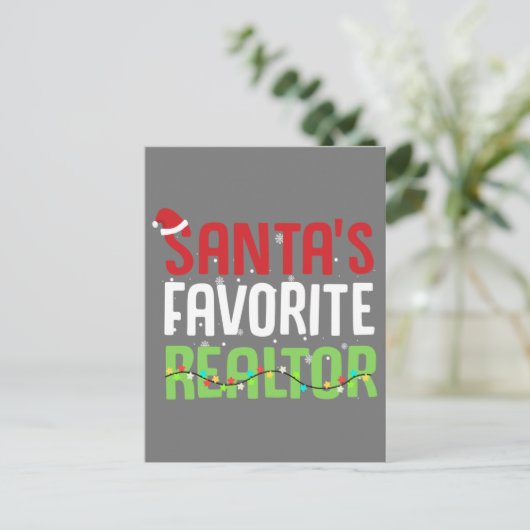 Funny Santa's Lieblings-Realtor-Anwesen Agent Xmas Postkarte (Stehend Vorderseite)