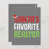 Funny Santa's Lieblings-Realtor-Anwesen Agent Xmas Postkarte (Vorne/Hinten)