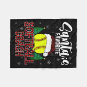 Funny Santa's Lieblings Softball Coach Weihnachten Fleecedecke (Vorderseite (Horizontal))