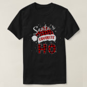 Funny Santa's Lieblings Weihnachten Kariert Buffal T-Shirt (Design vorne)