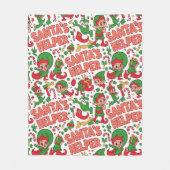 Funny Santa's Little Helper Elf Retro Cartoon Fleecedecke (Vorderseite)