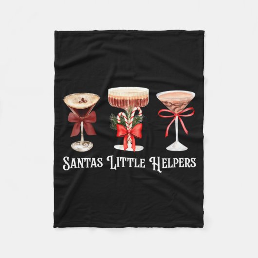 Funny Santa's Little Helper Martini Tail Merry Chr Fleecedecke (Vorderseite)