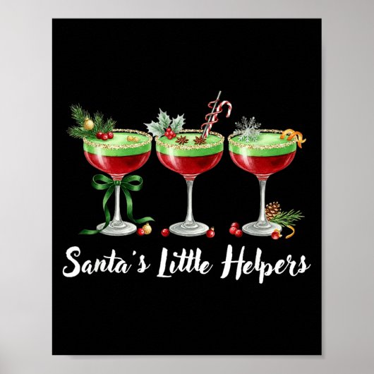 Funny Santa's Little Helpers Tail Humor Holiday Xm Poster (Vorne)