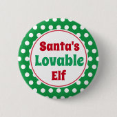 Funny Santa's Lovable Elf Weihnachts-Button-Button Button (Vorderseite)