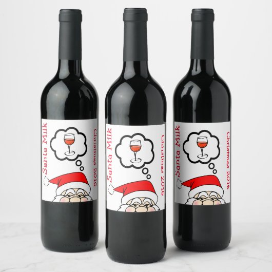 Funny Santas Milk Weinlabel Weinetikett (Flaschen)