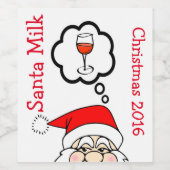 Funny Santas Milk Weinlabel Weinetikett (Einzelnes Label)