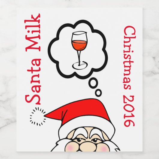 Funny Santas Milk Weinlabel Weinetikett (Einzelnes Label)