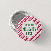 Funny Santa's Naughty List Weihnachts-Button-Butto Button (Vorne & Hinten)