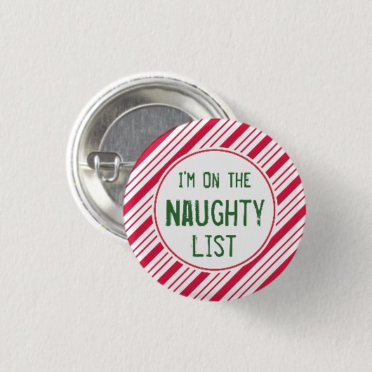 Funny Santa's Naughty List Weihnachts-Button-Butto Button (Vorne & Hinten)
