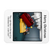 Funny Santa's Roof Gift Spaß Magnet Geschenk (Horizontal)