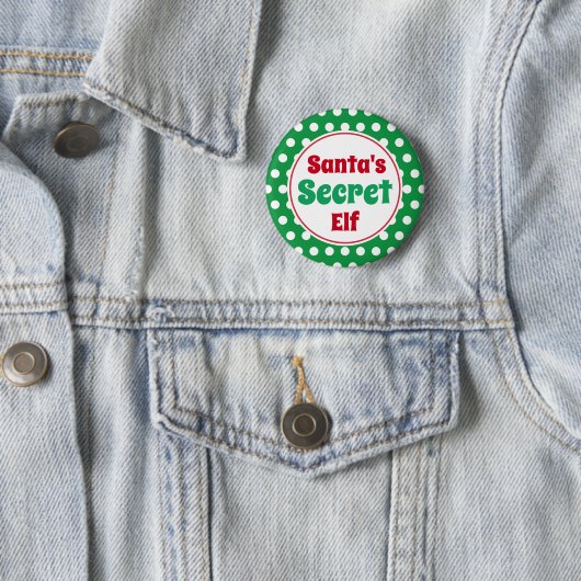 Funny Santa's Secret Elf Weihnachts-Button-Button Button (Beispiel)