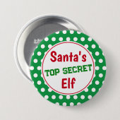 Funny Santa's Secret Elf Weihnachts-Button-Button Button (Vorne & Hinten)