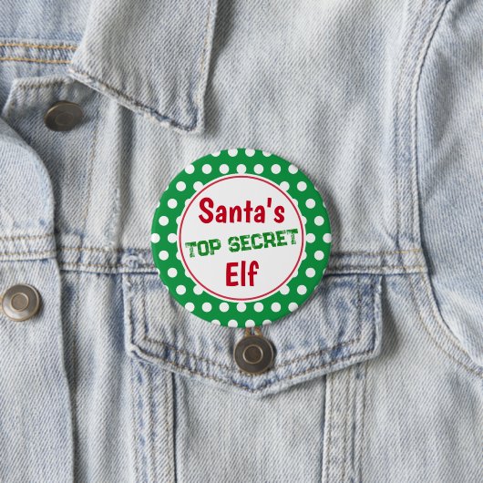 Funny Santa's Secret Elf Weihnachts-Button-Button Button (Beispiel)