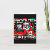 Funny Santa's Tech Suprt Rebooting Christmas Ugly  Karte (Vorderseite)