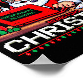 Funny Santa's Tech Suprt Rebooting Christmas Ugly Poster (Ecke)