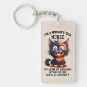 Funny Sarcasa word art Nurse cat Schlüsselanhänger (Vorderseite)