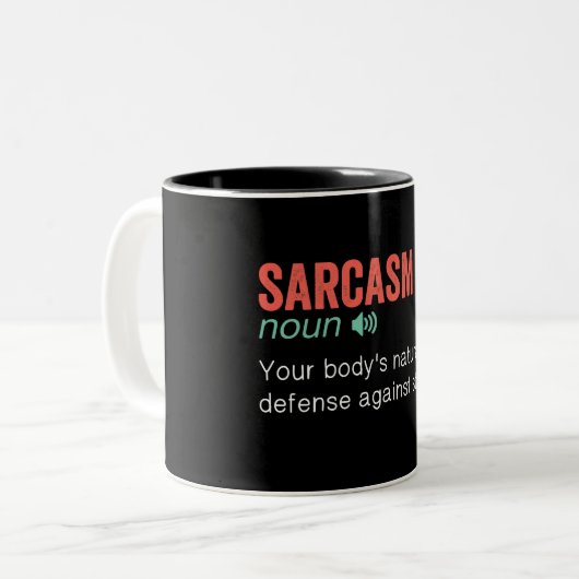 Funny Sarcasm Definition Zweifarbige Tasse (Vorderseite Links)