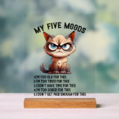 Funny Sarcasm Fünf Stimmung Katze Acrylschild (Neutral)