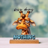 Funny Sarcasm giraffe Wort Kunst Acrylschild (Neutral)