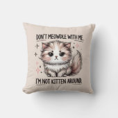 Funny sarcasm kitten word art  kissen (Vorderseite)