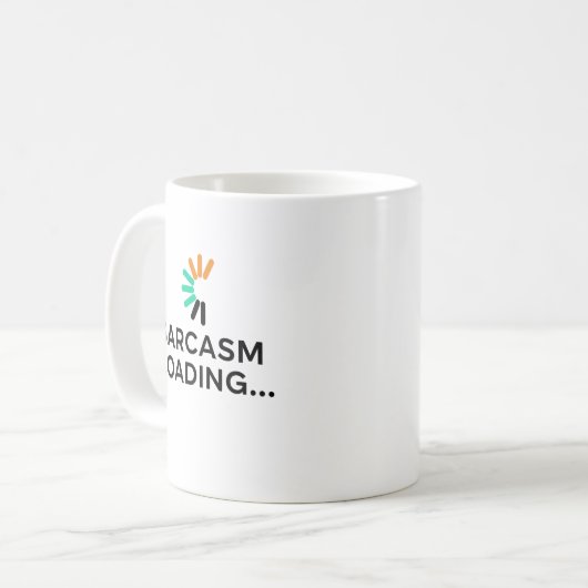 Funny Sarcasm Loading Quote Minimalist Kaffeetasse (Vorderseite Links)