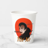 Funny Sarcasour Halloween Vampire sagt Bite Me Bit Pappbecher (Vorderseite)