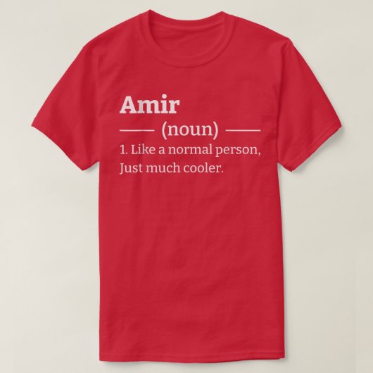 Funny Sarcastic Amir T-Shirt (Design vorne)
