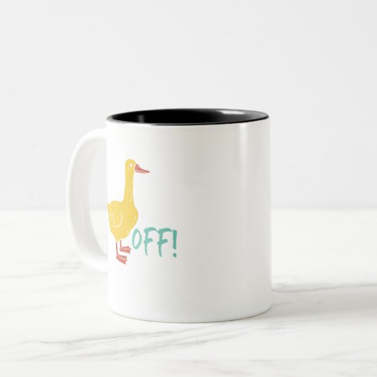 Funny Sarcastic Animal Puck and Spaß Duck Off Zweifarbige Tasse (Vorderseite Links)