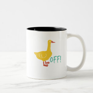 Funny Sarcastic Animal Puck and Spaß Duck Off Zweifarbige Tasse