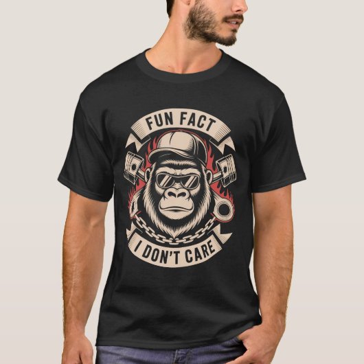 Funny Sarcastic Biker Gorilla Shirt | Spaß I D (Vorderseite)