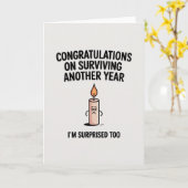 Funny Sarcastic Birthday Card for men  Karte (Gelbe Blume)