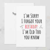 Funny  sarcastic birthday feiertagskarte (Vorne/Hinten)
