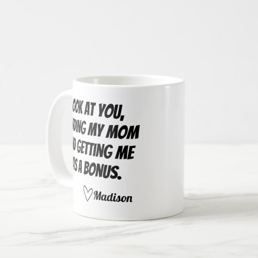 Funny Sarcastic Bonus Vater Stepdad Tasse personal (Vorderseite Links)