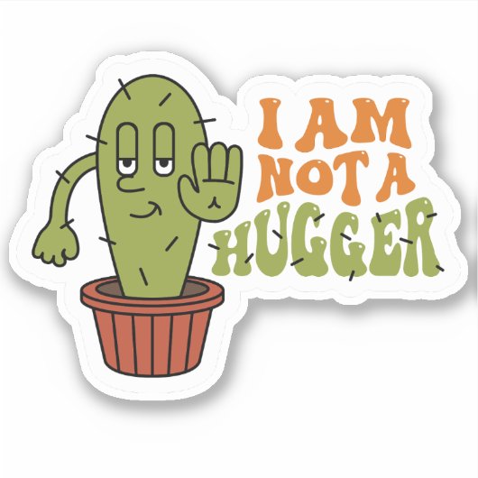 Funny Sarcastic Cactus Aufkleber (Vorderseite)