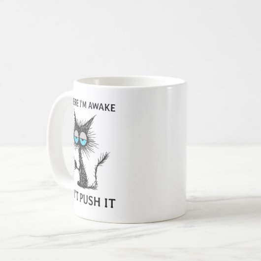 Funny Sarcastic Cat Meme Ich bin hier bin ich bin Kaffeetasse (Vorderseite Links)
