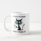 Funny Sarcastic Cat Meme Ich bin hier bin ich bin Kaffeetasse (Links)