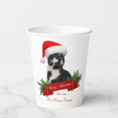 Funny Sarcastic Cat Santas Hat Weihnachts Paper Cu Pappbecher (Rückseite)