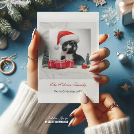 Funny Sarcastic Cat Santas Hat Weihnachts-Party Feiertagskarte