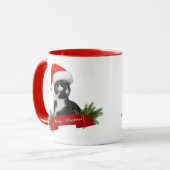 Funny Sarcastic Cat Santas Hat Weihnachts-Tasse Tasse (Vorderseite Links)