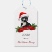 Funny Sarcastic Cat Santas Hat Weihnachtsgeschenk Geschenkanhänger (Vorderseite)