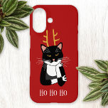 Funny Sarcastic Christmas Cat iPhone 16 Hülle<br><div class="desc">Eine sarkastische,  langweilige und unbegeisterte schwarz-weiße Tuxedokatze mit Weihnachtsliedern. Ho ho,  und all das. Ändern oder löschen Sie den Text,  wenn Sie es vorziehen.</div>