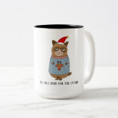 Funny Sarcastic Christmas Cat Zweifarbige Tasse (VorderseiteRechts)